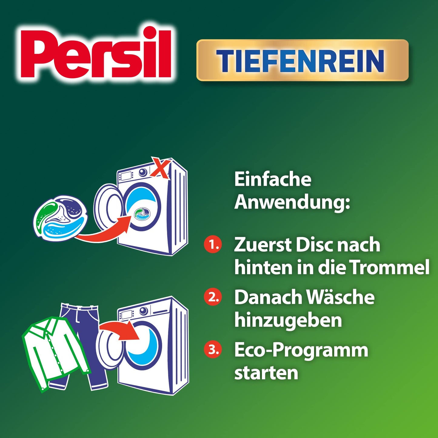 Persil 4in1 Color DISCS 152 WL (2 x 76 Waschladungen), Waschmittel mit Tiefenrein Technologie, Colorwaschmittel für reine Wäsche und hygienische Frische für die Maschine - Arenvo