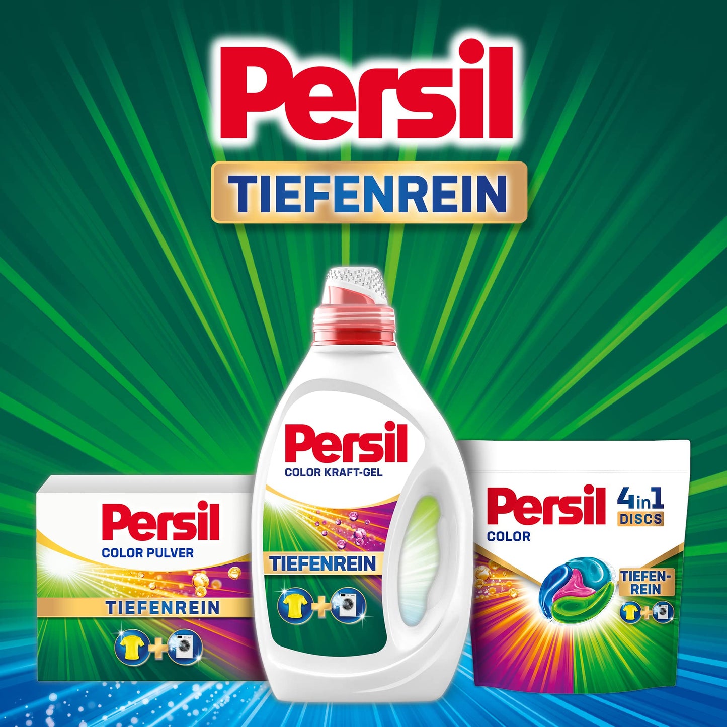 Persil Color Kraft-Gel 100 Waschladungen, Flüssigwaschmittel mit Tiefenrein Technologie, Colorwaschmittel für reine Wäsche und hygienische Frische für die Maschine, wirksam ab 20 °C - Arenvo