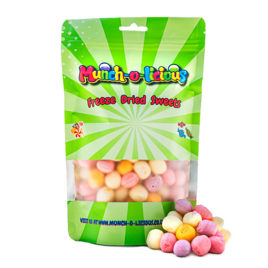 Munch-o-licious Gefriergetrocknete Süßigkeiten Minis 150g - Juicy Freeze Dried Candy - Süßigkeiten Gefriergetrocknet - Frischer Fruchtgenuss - Knuspriger Snack für Alle - Arenvo